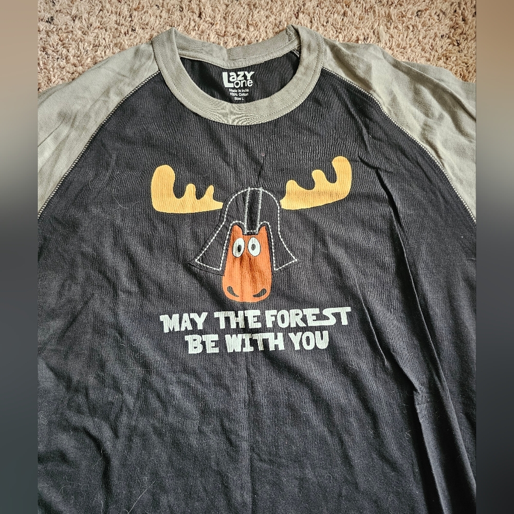 Lazy One Alaska Moose Black and Gray Graphic T-Shirt NWT - Picture 2 of 3